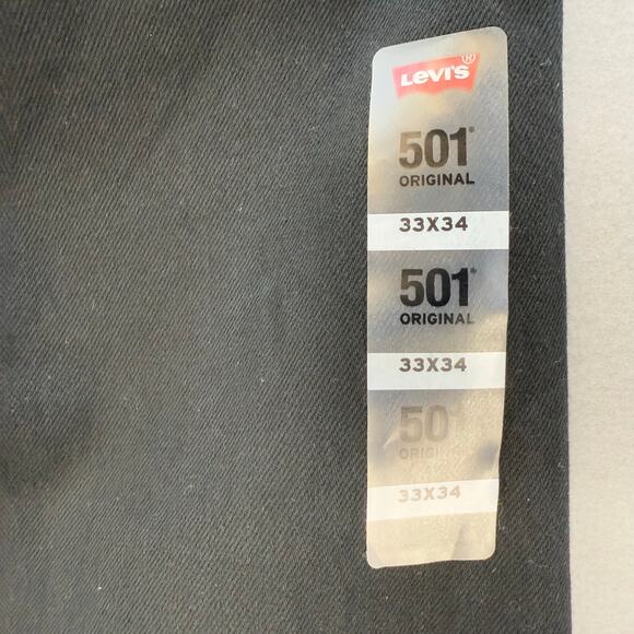 Levi's 501XX Big E Men's 33x34 Black Straight Leg Button Fly Preppy Normcore NWT - Picture 7 of 16